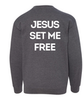 "JESUS SET ME FREE" Heavy Blend Youth Crewneck Sweatshirt image 0