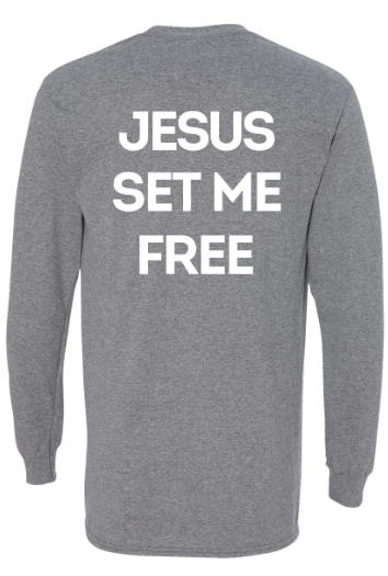 "JESUS SET ME FREE" Heavy Cotton Long Sleeve T-Shirt image 0